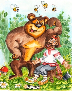 Иллюстрация к сказке Медведь - шутник