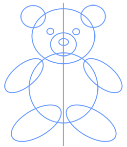 нарисовать медведя при помощи кругов легко