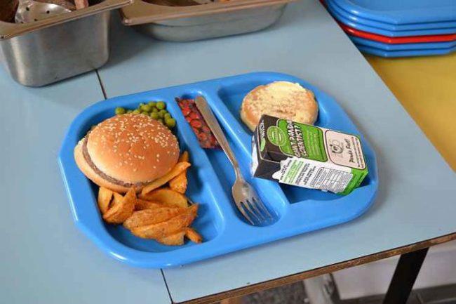 Мясной обед школьника в Англии