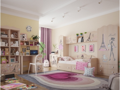 модульная мебельная комната для девочки